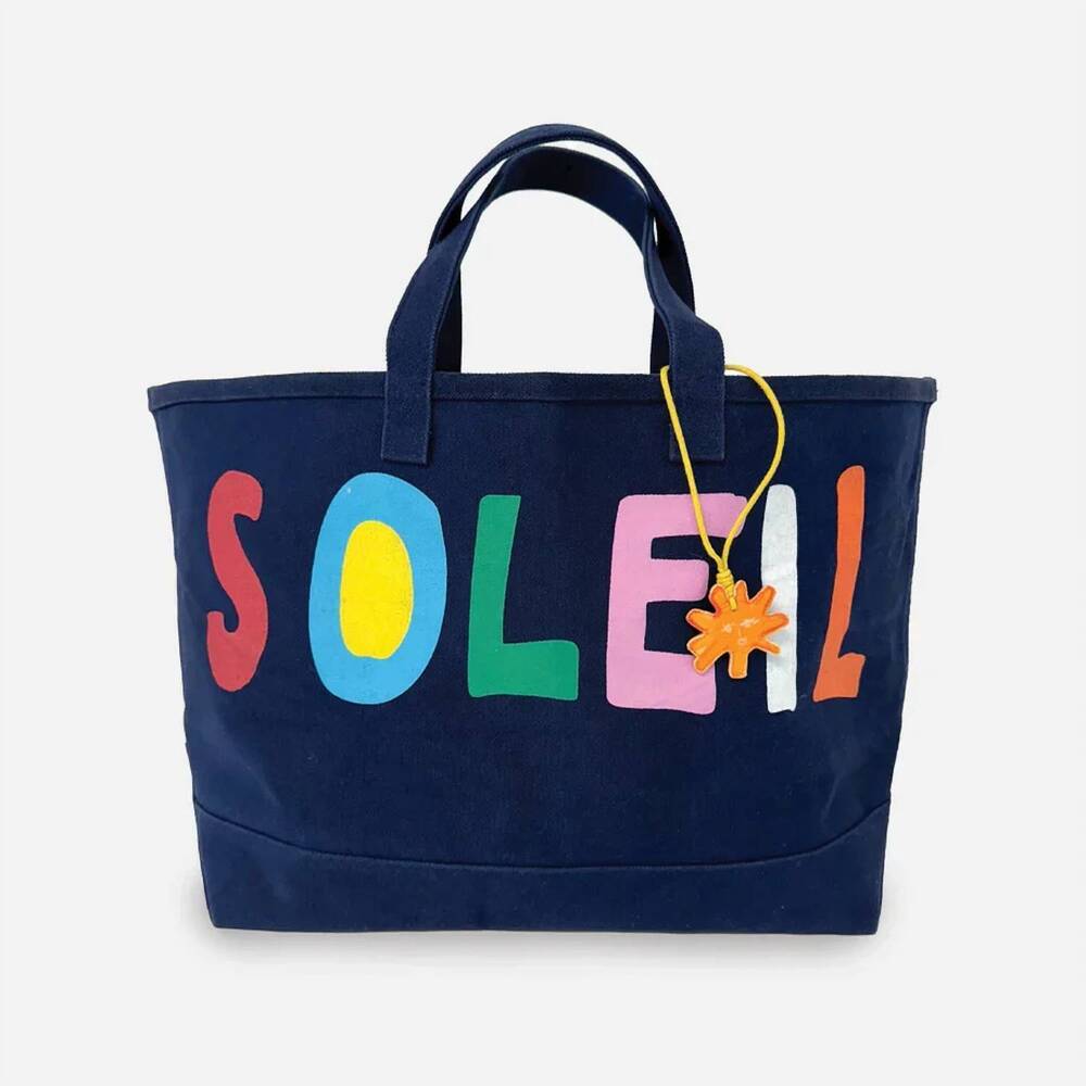 NEW KERRI ROSENTHAL women's soleil beach tote bag in indigo blue